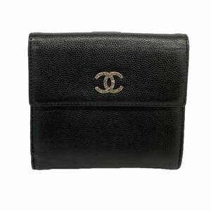 CHANEL Black Caviar Leather Wallet